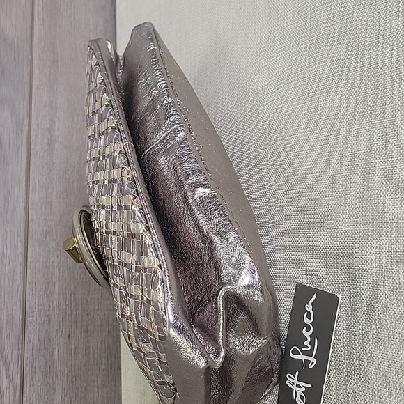 Elliott Lucca 3 way Demi Metallic Woven Leather Crossbody Shoulder Bag - Picture 8 of 15